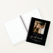 Elegant Script Heart Photo Weddenschap Notitieboek (Binnen)