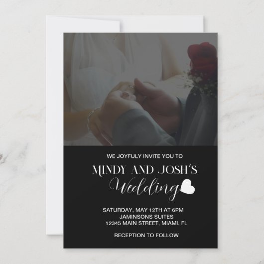 Elegant Script Heart Two Photo  Kaart (Achterkant)