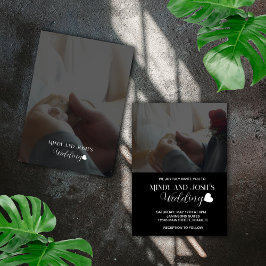 Elegant Script Heart Two Photo Kaart