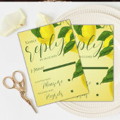 Elegant Script Helder Geel Citrus bruiloft RSVP Kaartje