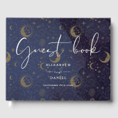 Elegant script hemelse mystieke bruiloft gastenboek (Voorkant)