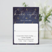 Elegant script hemelse mystieke bruiloft RSVP kaartje (Staand voorkant)