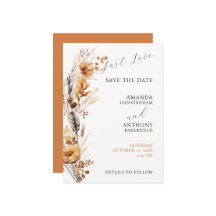 Elegant Script Herfst Herfst Bloemen Bruiloft