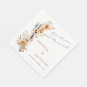 Elegant Script Herfst Herfst Bloemen Bruiloft Servet (Hoek)