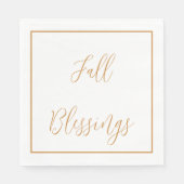 Elegant Script Herfst Thanksgiving Gold Servet (Voorkant)