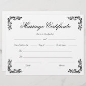 Elegant Script  Hoek Huwelijkscertificaat (Voorkant / Achterkant)