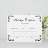 Elegant Script  Hoek Huwelijkscertificaat (Staand voorkant)