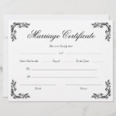 Elegant Script  Hoek Huwelijkscertificaat (Voorkant)