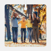 Elegant script Holiday Joy Family Foto Kerstmis Metalen Ornament (Achterkant)