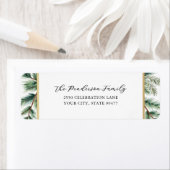 Elegant Script Holiday Pines Gold Lijst Custom Etiket (Insitu)