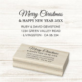 Elegant Script Holiday Return Address  Rubberstempel
