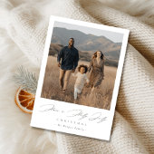 Elegant Script Holly Jolly Christmas Rustic Photo Feestdagenkaart