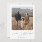 Elegant Script Holly Jolly Christmas Rustic Photo Feestdagenkaart (Voorkant)