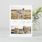 Elegant script Holly Jolly Christmas rustieke foto Feestdagenkaart (Staand voorkant)