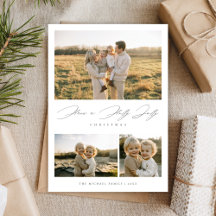 Elegant script Holly Jolly Christmas rustieke foto