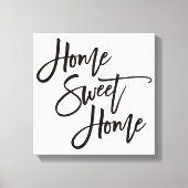 Elegant Script Home Sweet Home Zwart Typografie Canvas Afdruk (Voorkant)