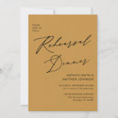 Elegant Script Honey Gold repetitie diner QR Kaart (Voorkant)