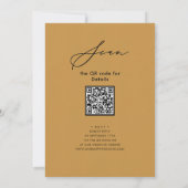 Elegant Script Honey Gold repetitie diner QR Kaart (Achterkant)