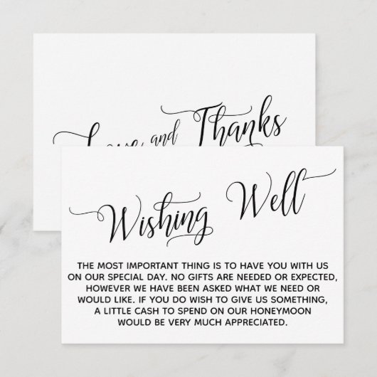 Elegant Script Honeymoon die het goed doet Informatiekaartje (Voorkant / Achterkant)