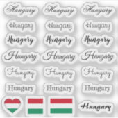 Elegant script Hongarije & Hongaarse vlag / naam S Sticker (Voorkant)