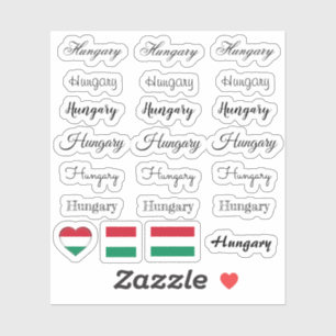Elegant script Hongarije & Hongaarse vlag /name se Sticker