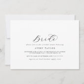 Elegant Script Horizontal Bride Vrijgezellenfeest Kaart (Voorkant)