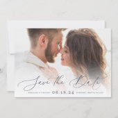 Elegant script | Horizontale foto Save The Date (Voorkant)