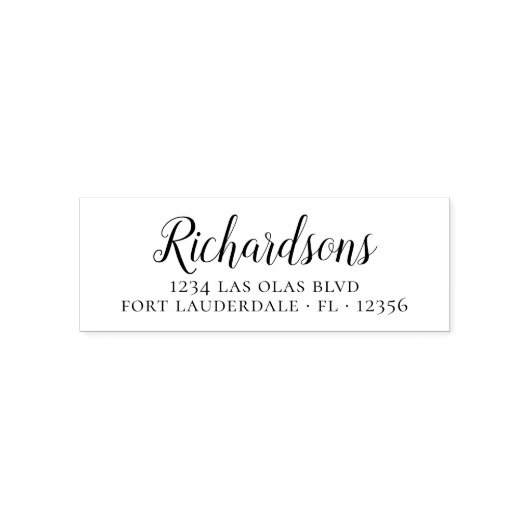 Elegant Script Housewarming Retouradres Self-in Zelfinktende Stempel (Design)