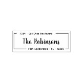 Elegant Script Housewarming Retouradres Zelfinktende Stempel (Design)