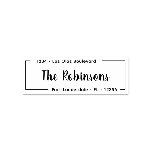 Elegant Script Housewarming Return Address Zelfinktende Stempel (Design)