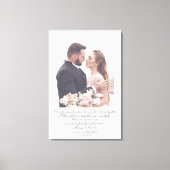 Elegant Script Huge Weddenschap Foto & Custom Vows Canvas Afdruk (Voorkant)