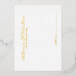 Elegant Script Huwelijksadvies en Wensen Goud Folie Uitnodiging