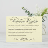Elegant Script  Huwelijksceremonie Lezing (Staand voorkant)