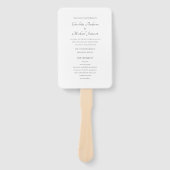 Elegant script huwelijksceremonie programma handwaaier (Voorkant)