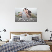 Elegant script huwelijksfoto 'Happily Ever After' Canvas Afdruk (Insitu (Slaapkamer))