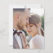 Elegant Script Huwelijksfoto Waardering Bericht Bedankkaart (Achterkant)