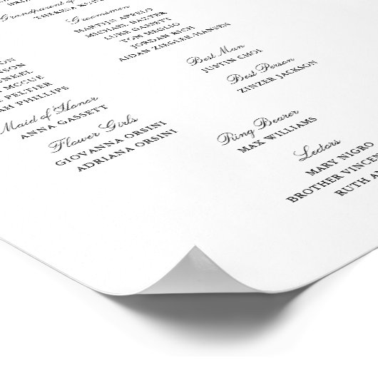 Elegant Script Huwelijksprogramma Binnen Download Poster (Hoek)