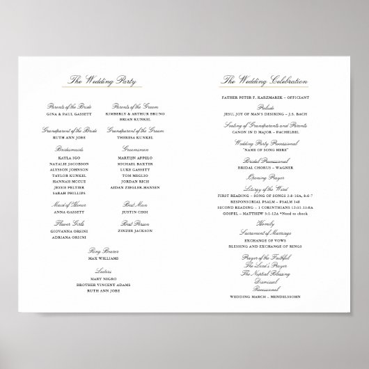 Elegant Script Huwelijksprogramma Binnen Download Poster (Voorkant)