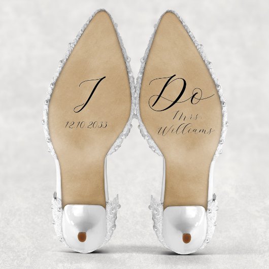 Elegant Script I Do Bride Wedding Shoe Vinyl Decal Sticker