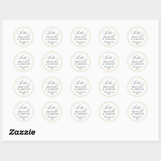 Elegant Script I Wedding Sticker (Vel)