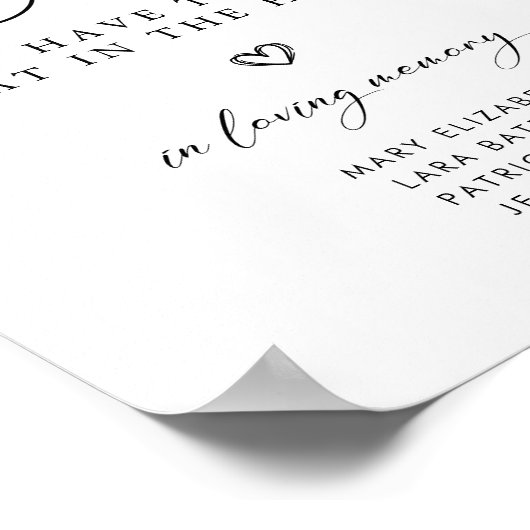 Elegant script in liefdevolle herinnering trouwtek poster (Hoek)