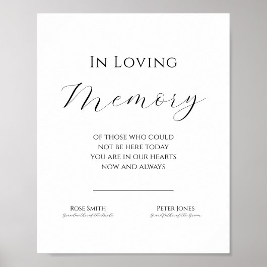 Elegant script in liefdevolle herinnering trouwtek poster (Voorkant)