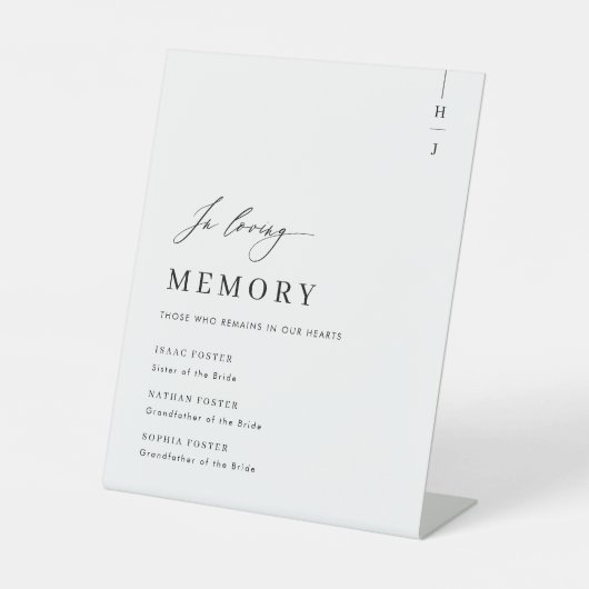 Elegant script in liefdevolle herinnering trouwtek reclamebord met voetstuk (Voorkant)