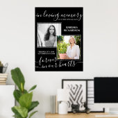 Elegant script in Loating Memory 2 Photo Funeral Poster (Thuiskantoor)