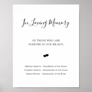 Elegant script in Loving Memory Memorial Sign Poster