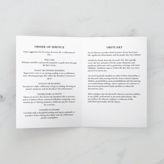 Elegant Script In Loving Memory Photo Memorial Programma (Binnen)