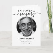 Elegant Script In Loving Memory Photo Memorial Programma (Voorkant)