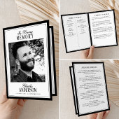 Elegant Script In Loving Memory Photo Memorial Programma