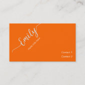 elegant script in neon oranje visitekaartje (Voorkant)