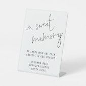 Elegant script in weet Memory Wedding Reclamebord Met Voetstuk (Voorkant)